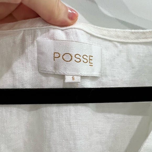 POSSE aus white linen button down dress S - Picture 4 of 6